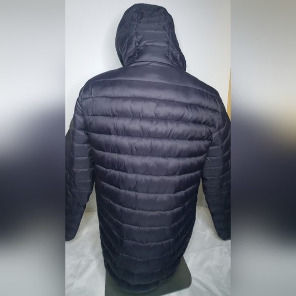 H&M-size L- Men's Divided- Black Puffer Jacket Lightweight with Hood - Picture 2 of 11